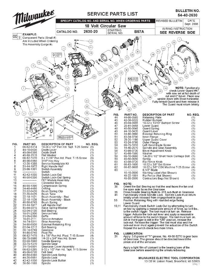 milwaukee circular saw parts diagram