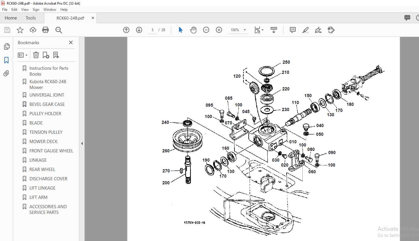 kubota zero turn parts diagram