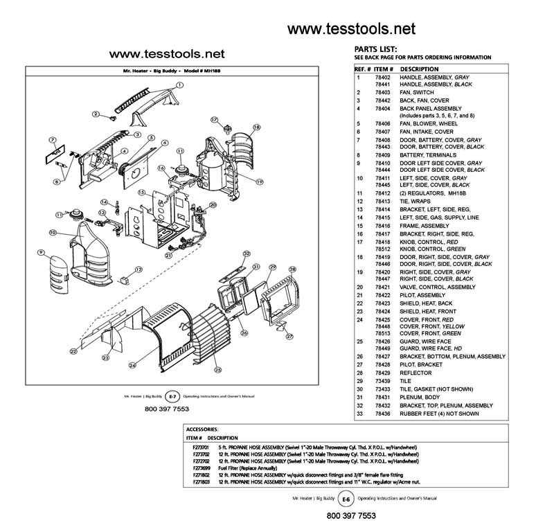 buddy heater parts diagram