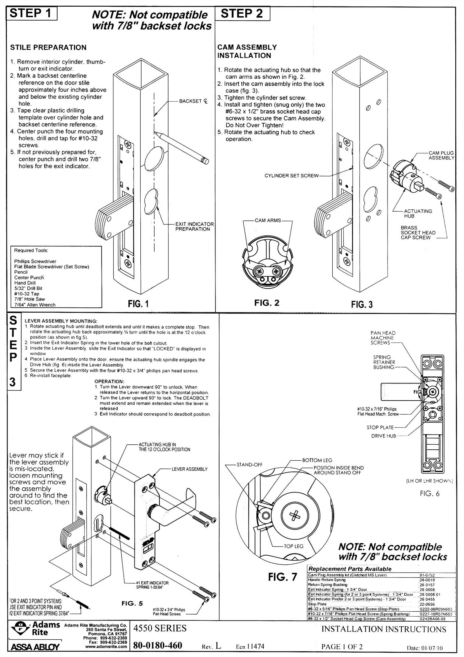 deadbolt lock parts diagram