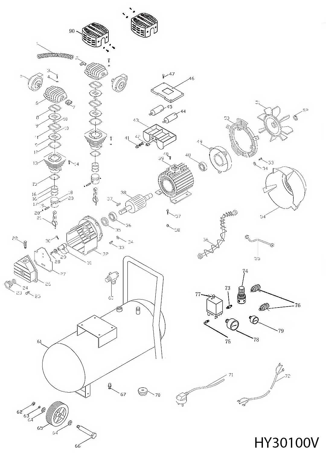 air compressor pump parts diagram