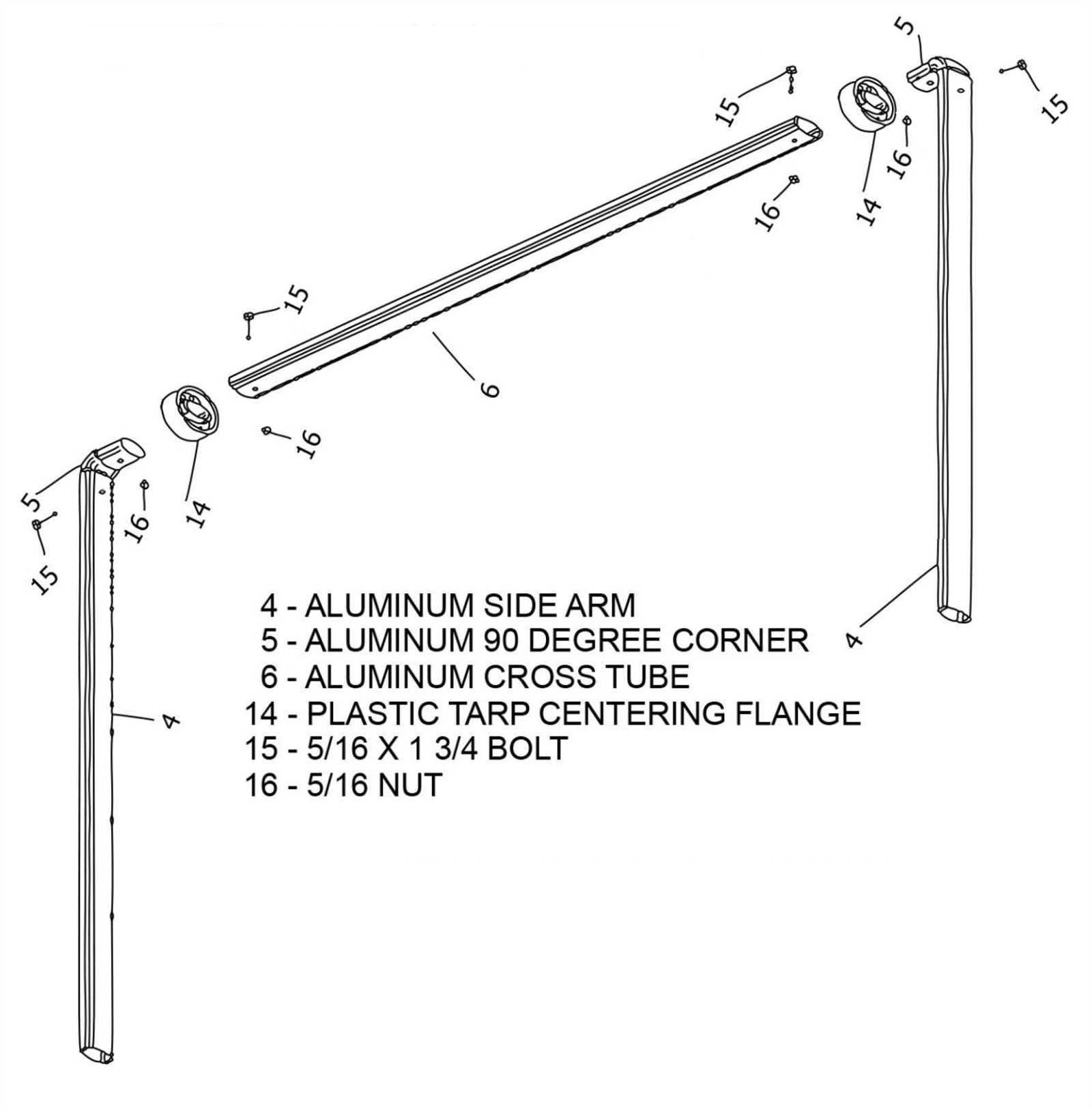 dometic 8500 awning parts diagram