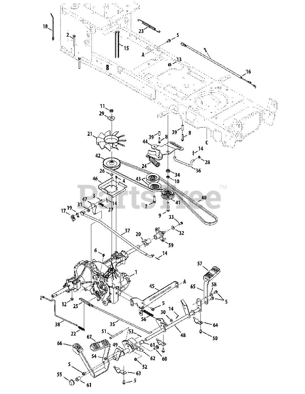 cub cadet 1054 parts diagram