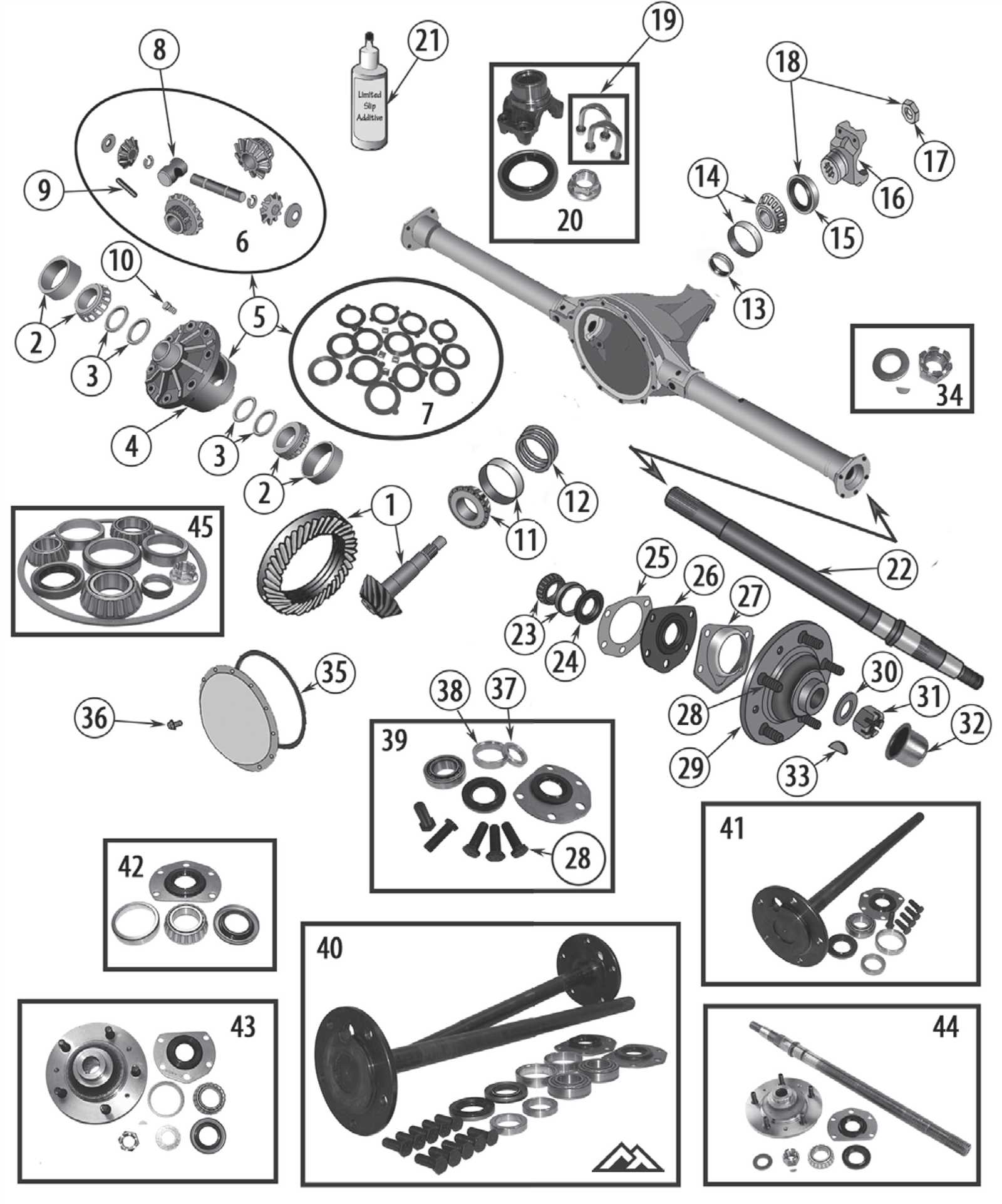 dana 30 front axle parts diagram