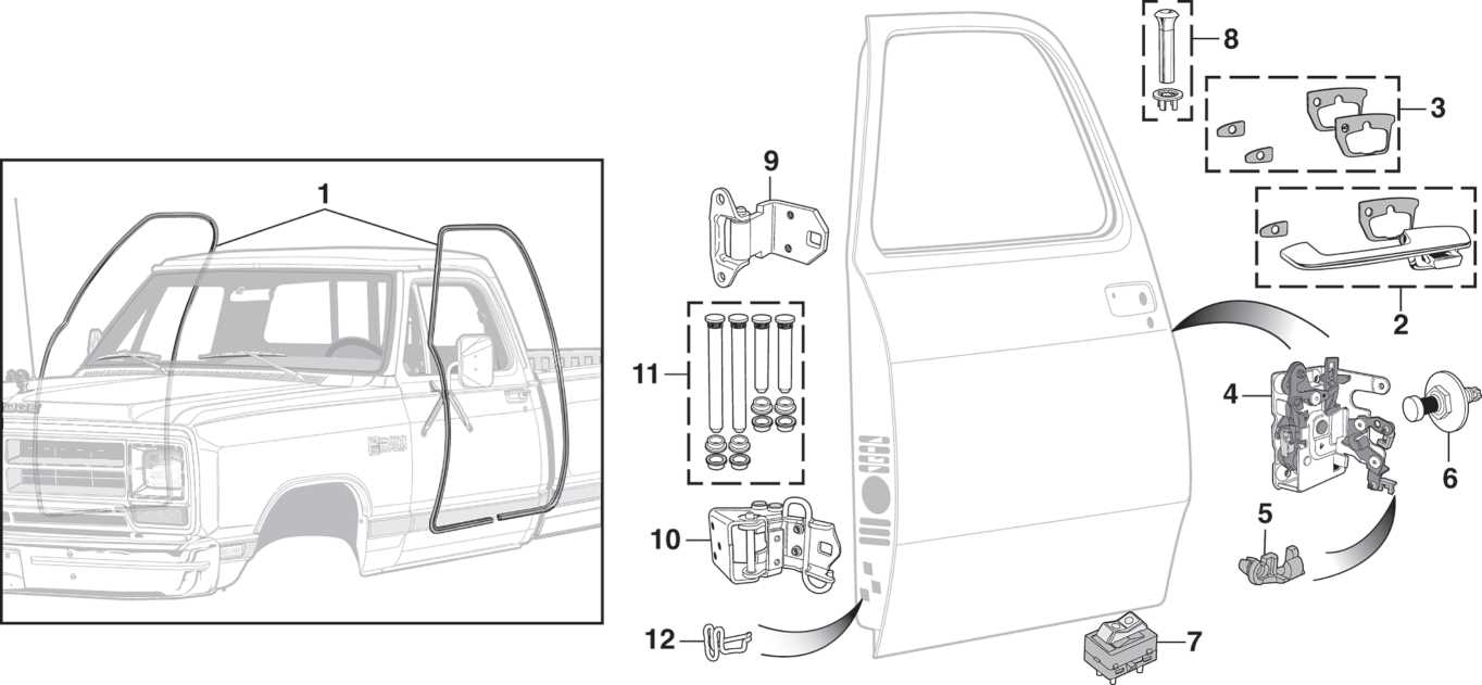 car door parts names diagram