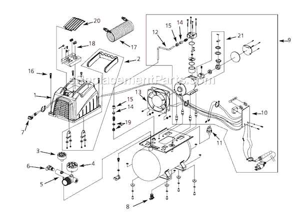 husky 20 gallon air compressor parts diagram