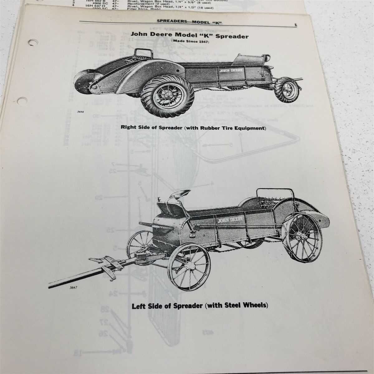 john deere model h manure spreader parts diagram