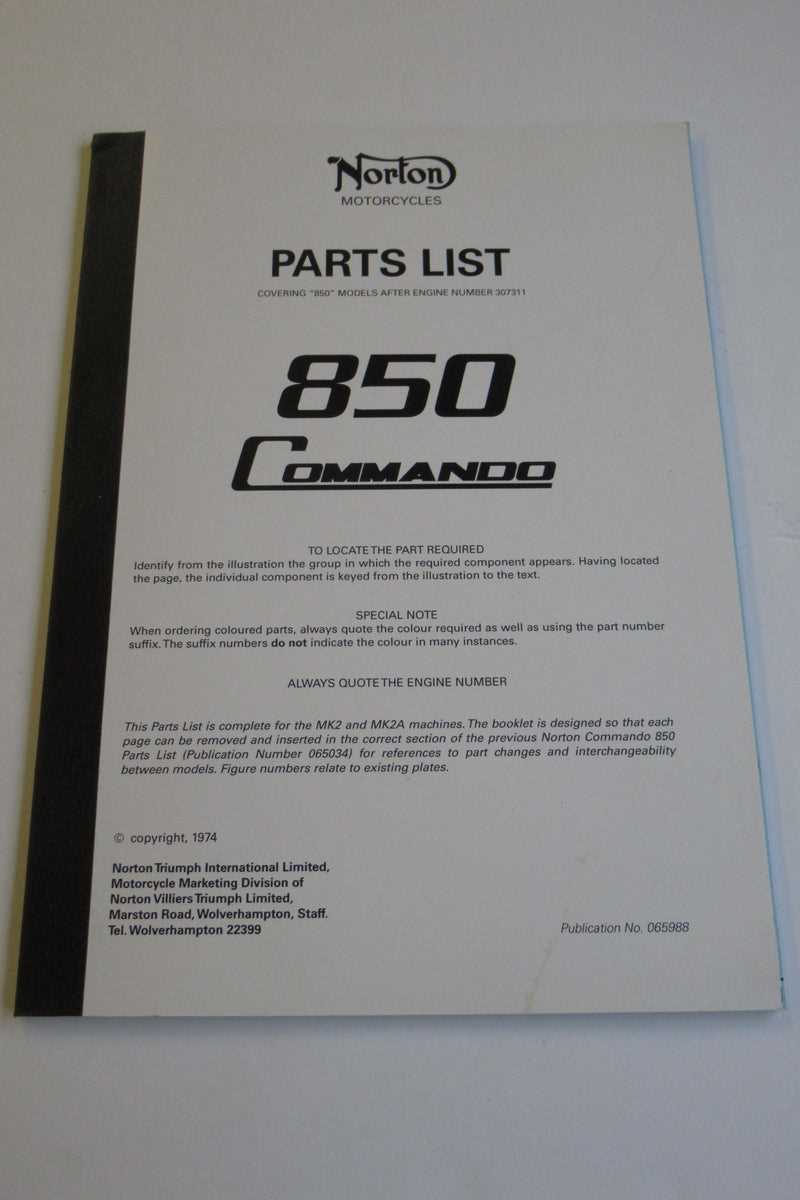 norton commando parts diagram