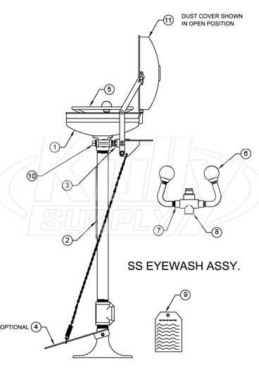 haws eyewash parts diagram