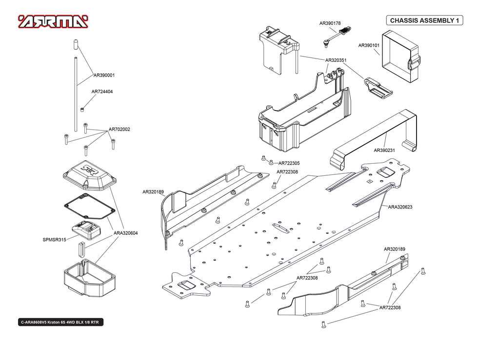 arrma outcast 8s parts diagram