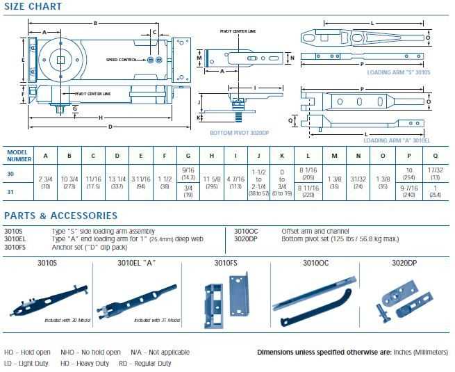 door closer parts diagram