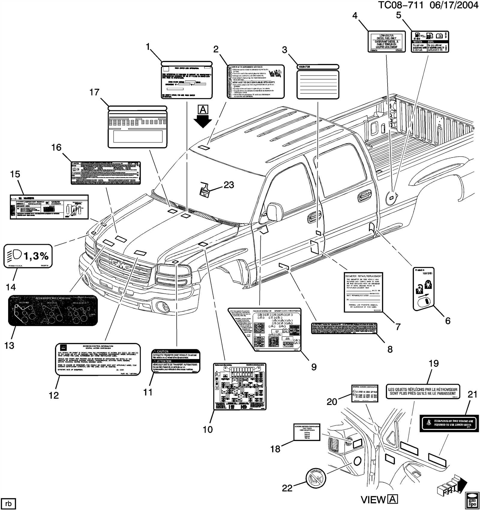 chevy avalanche body parts diagram