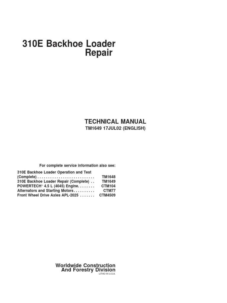 john deere 310se backhoe parts diagram