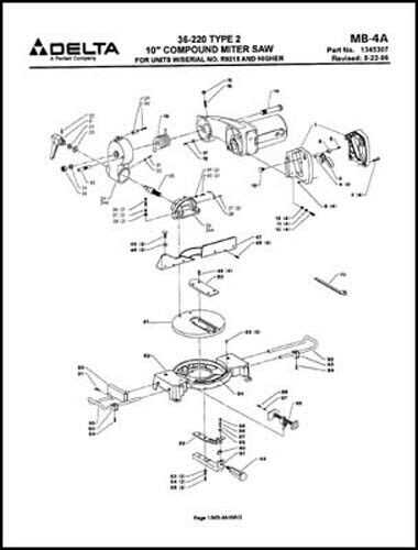 compound miter saw parts diagram