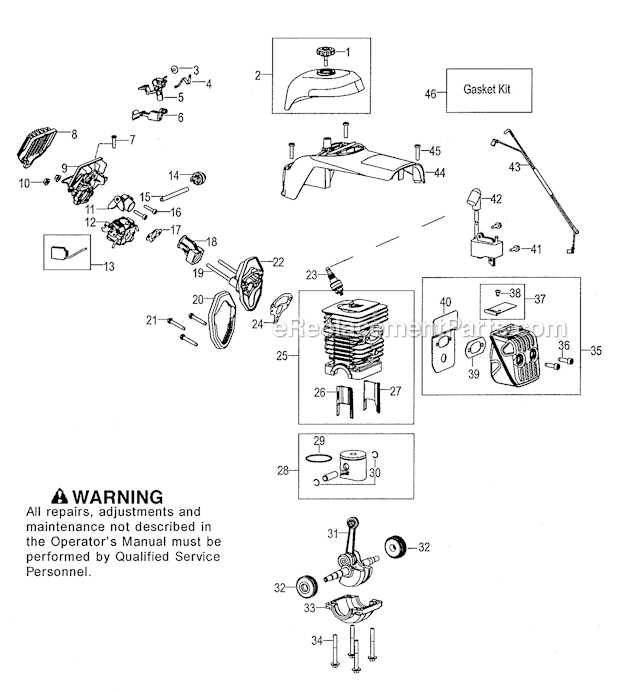 craftsman 42cc chainsaw parts diagram