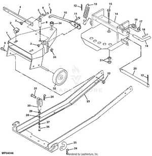 john deere 345 mower deck parts diagram