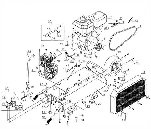 gas powered air compressor parts diagram