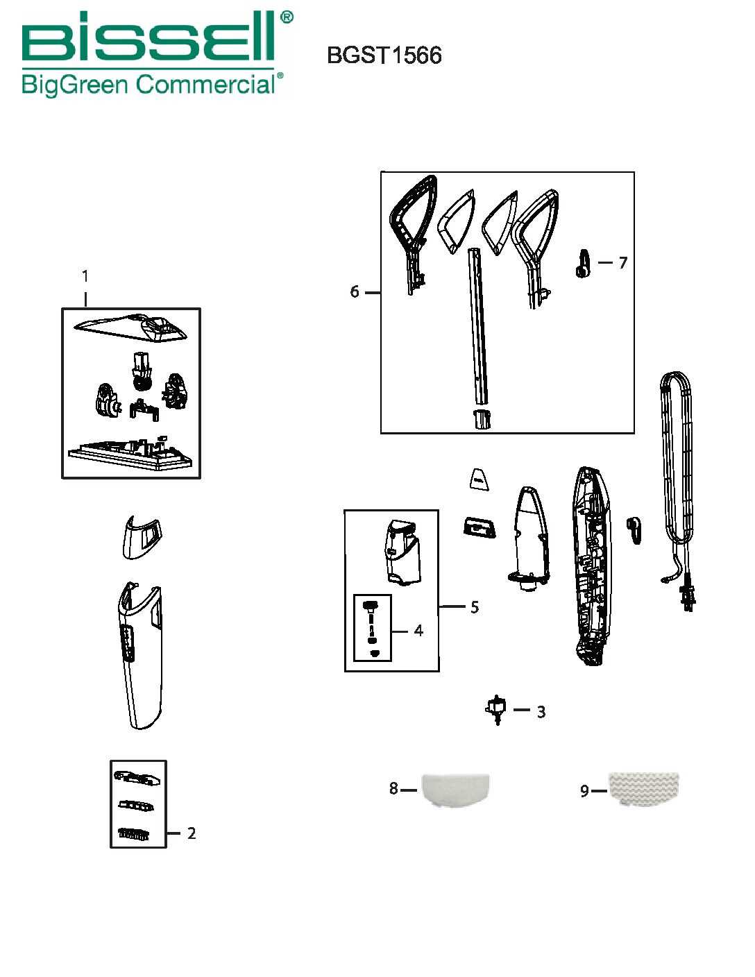 bissell little green parts diagram