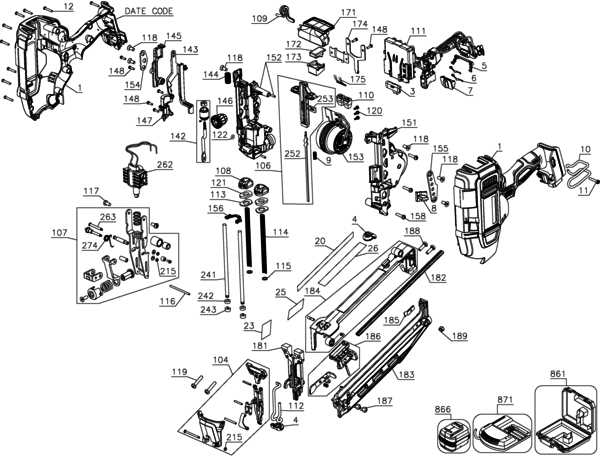 dewalt nail gun parts diagram