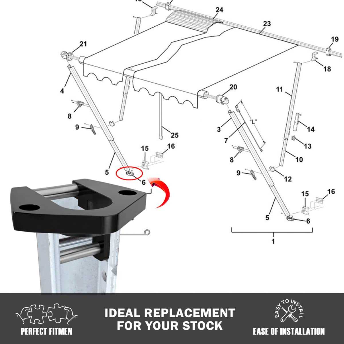 carefree awning parts diagram