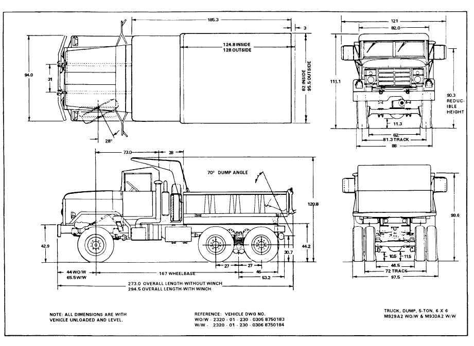 diagram dump truck body parts name