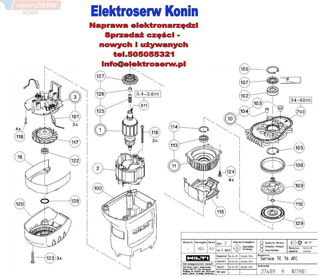 hilti te 76 parts diagram