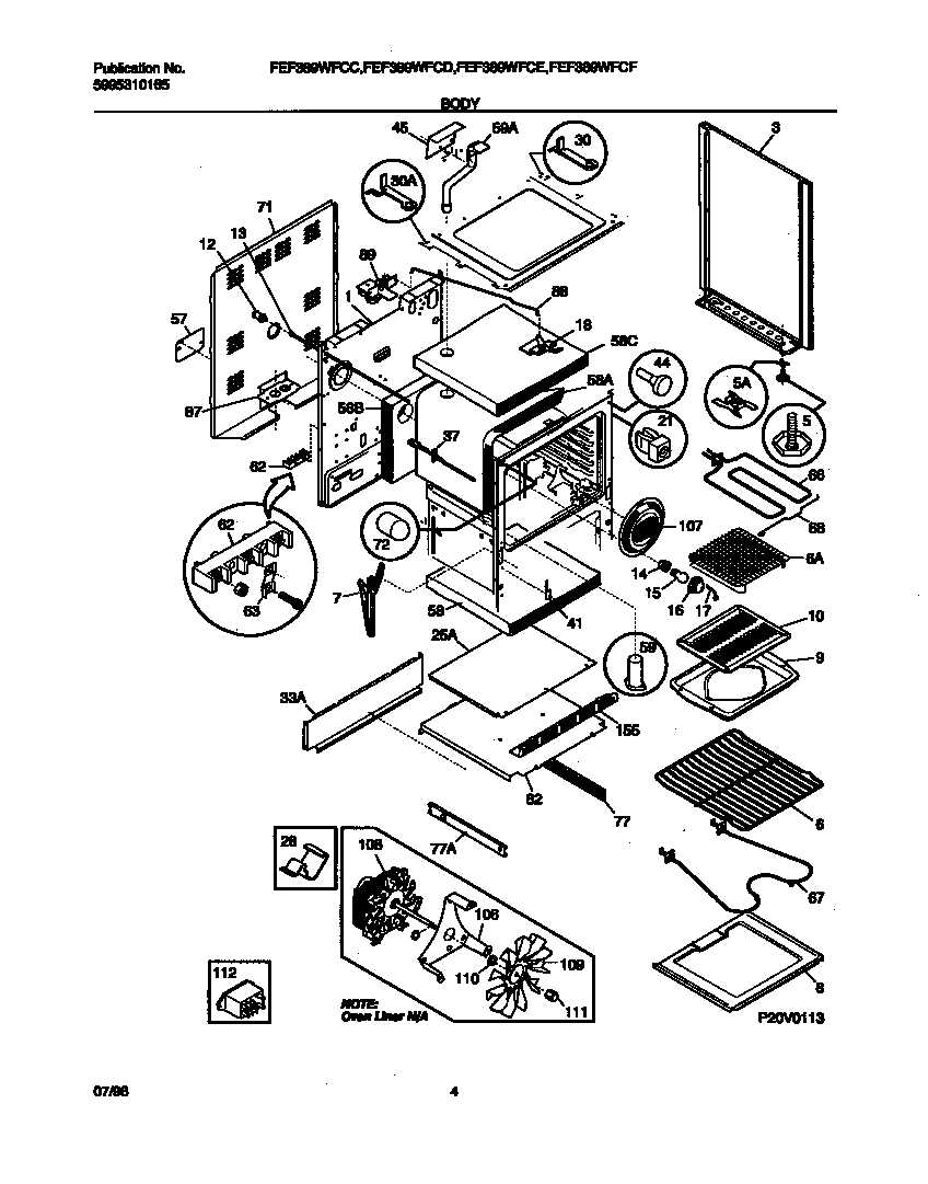 frigidaire electric stove parts diagram