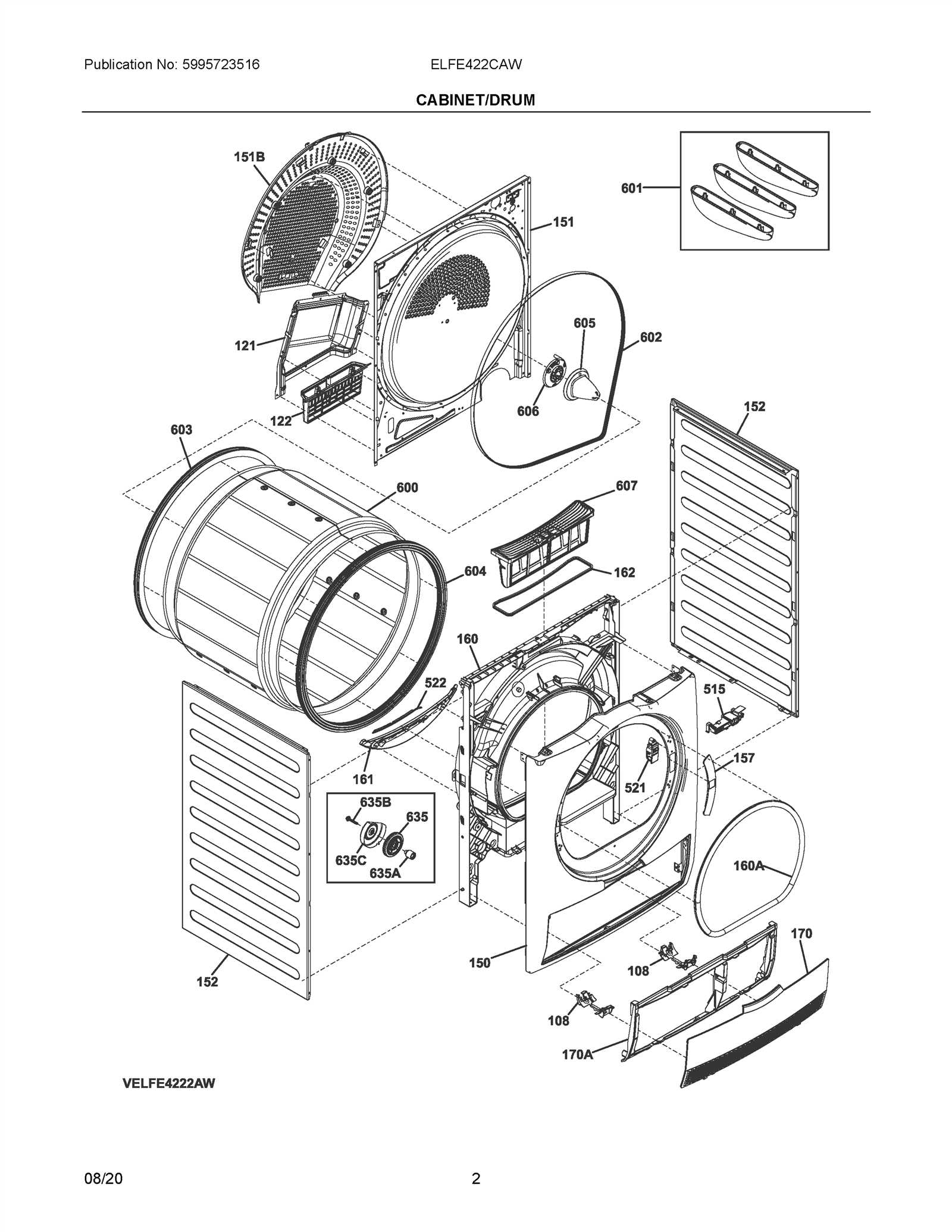 dryer diagram of parts