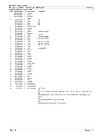 massey ferguson 1020 parts diagram