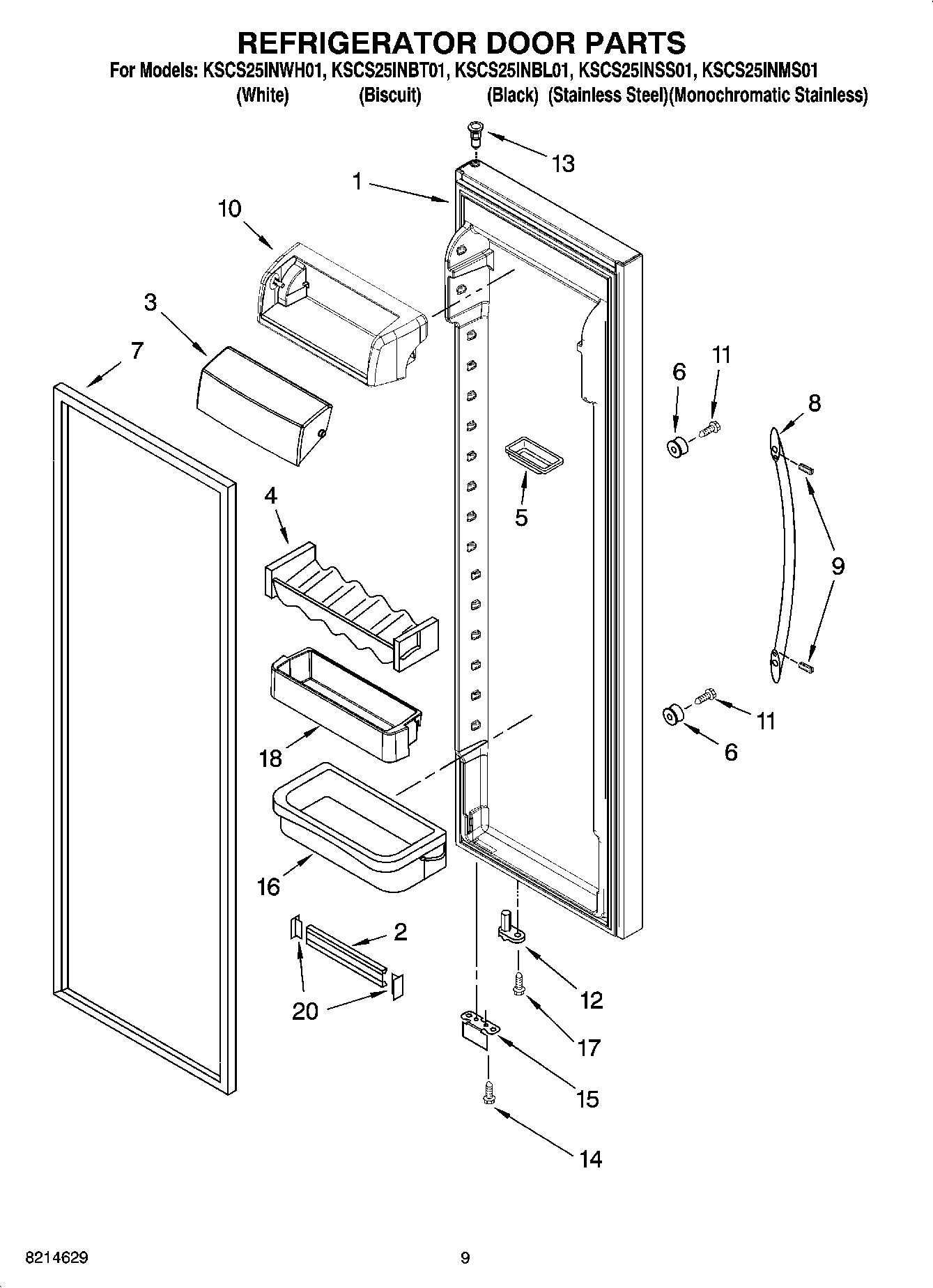 kitchenaid fridge parts diagram