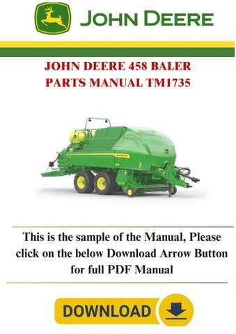 john deere 458 round baler parts diagram