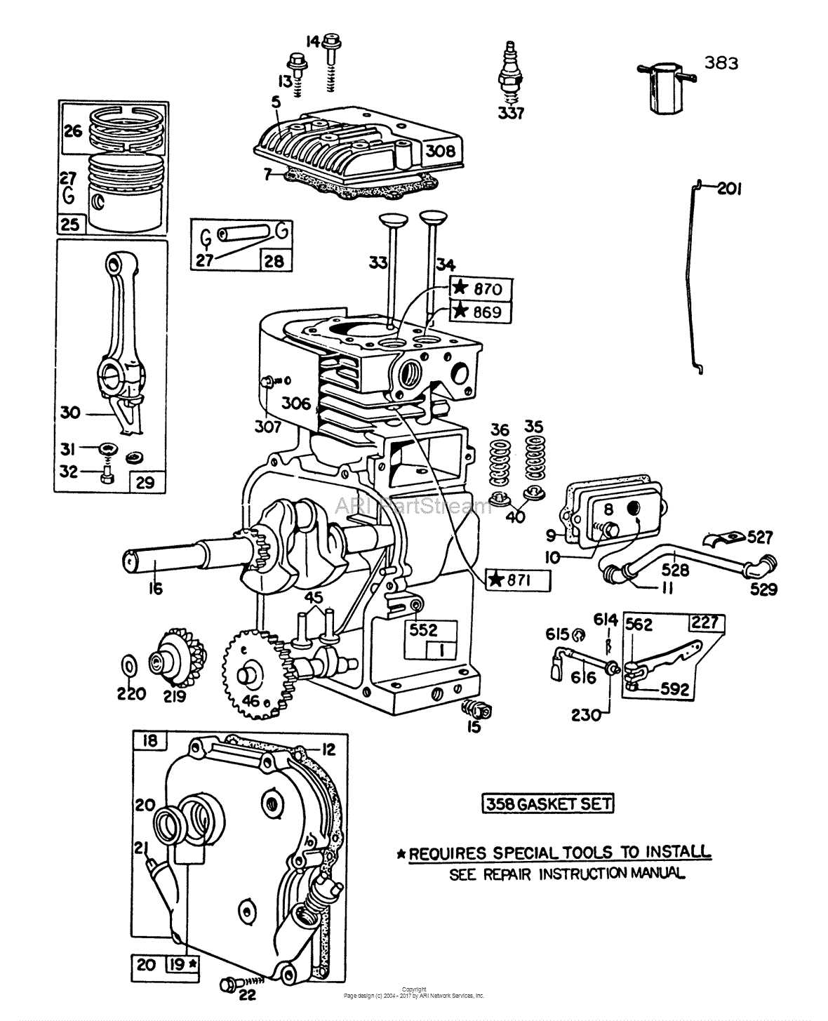 briggs and stratton 5hp horizontal shaft engine parts diagram