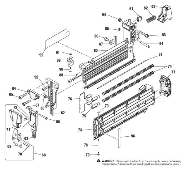 dewalt 18 gauge brad nailer parts diagram