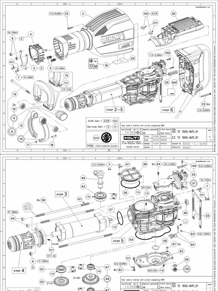 hilti te 3000 parts diagram