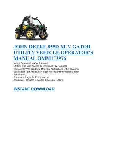 john deere gator 855d parts diagram