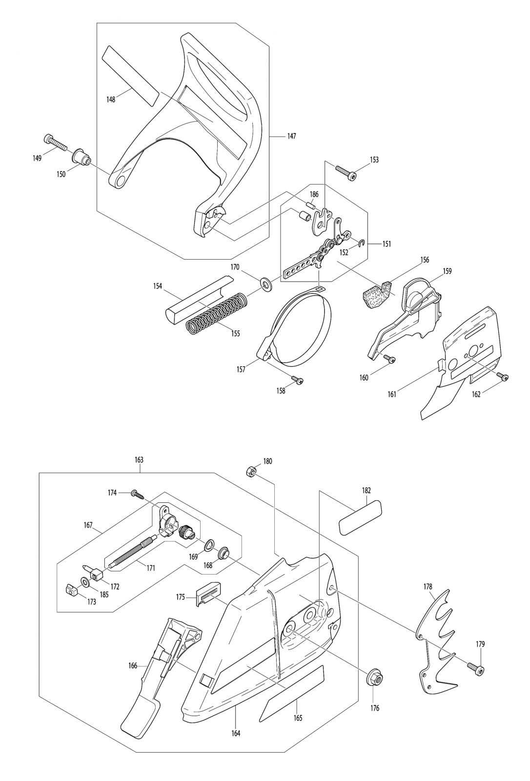 makita chainsaw parts diagram