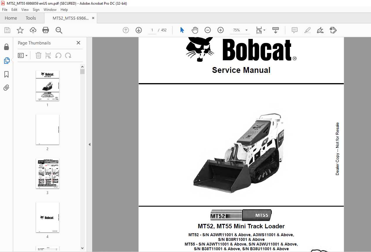 bobcat mt52 parts diagram