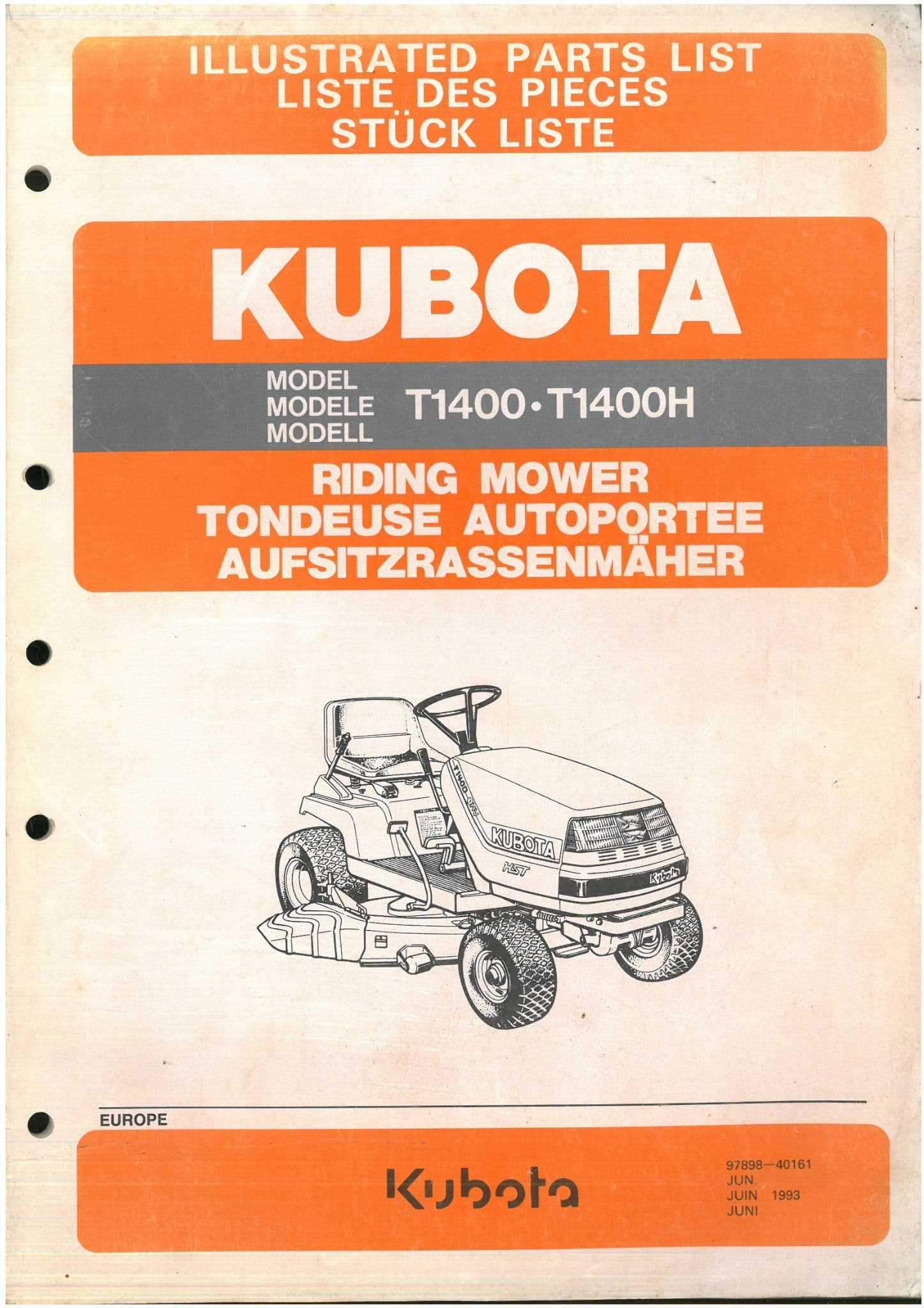 kubota t1400 parts diagram