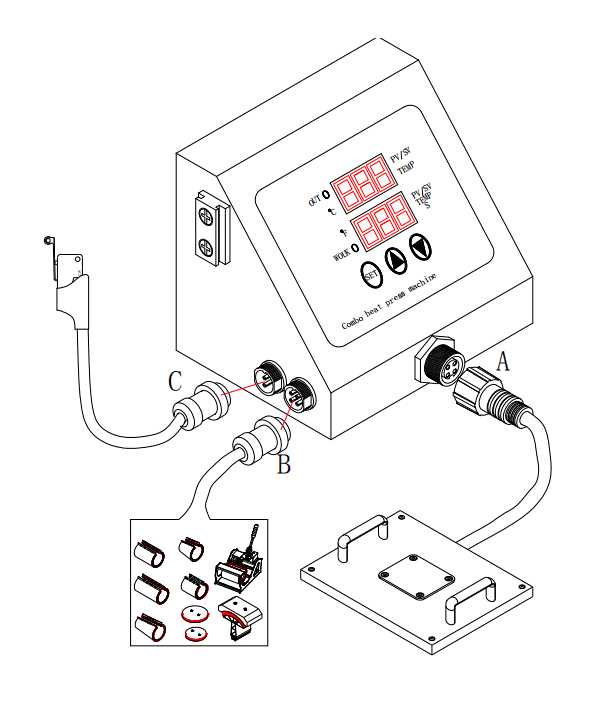 heat press parts diagram