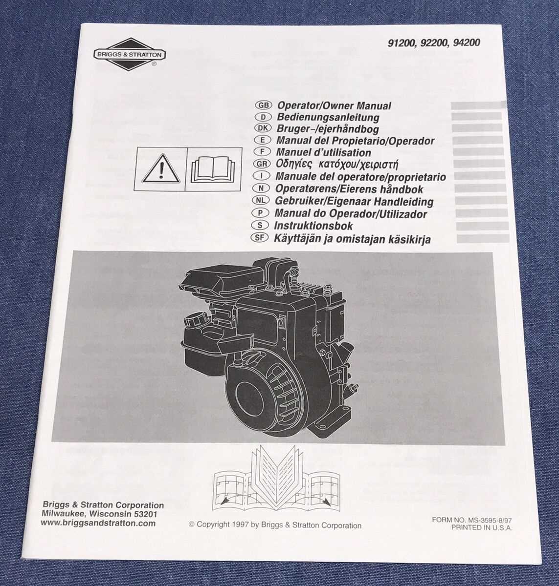 briggs and stratton 98902 parts diagram