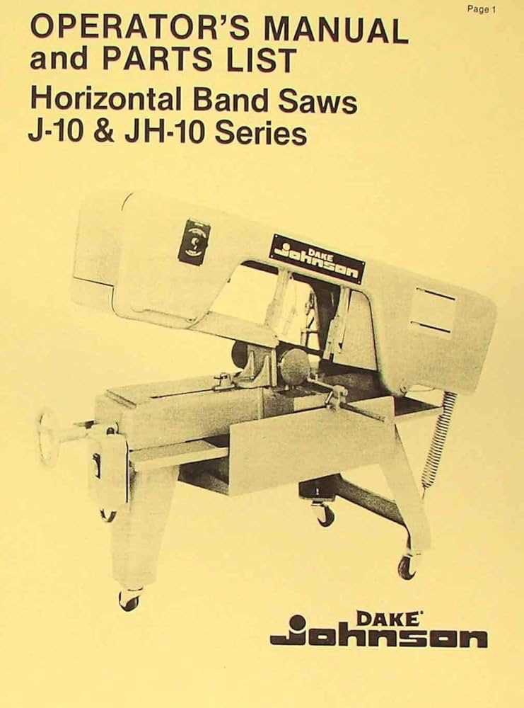 horizontal band saw parts diagram