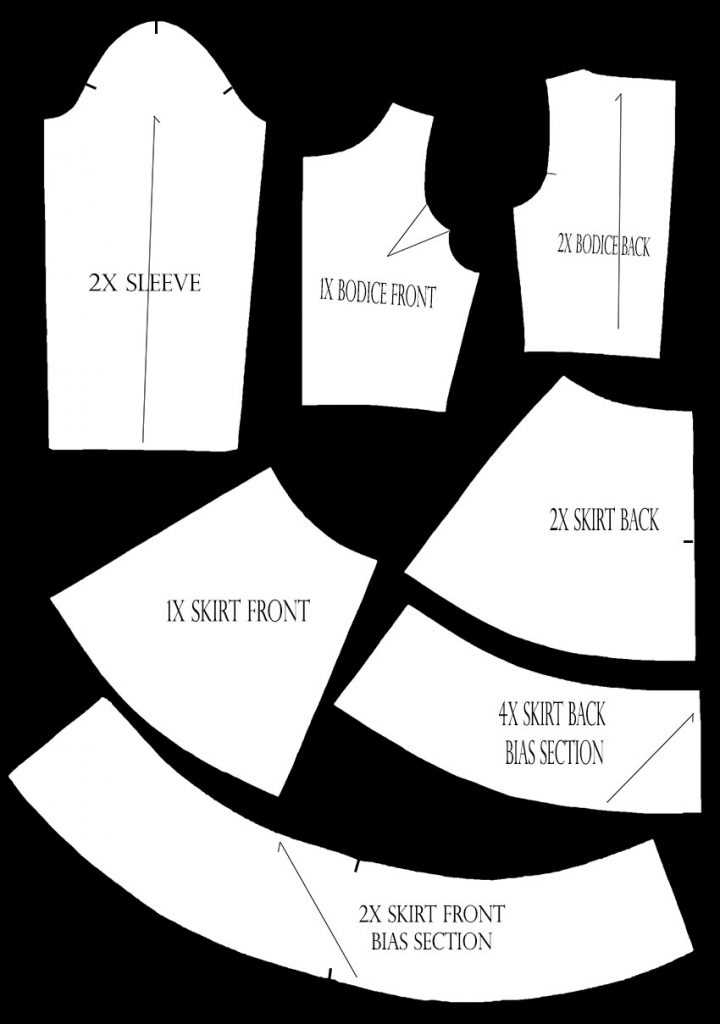 parts of a dress diagram