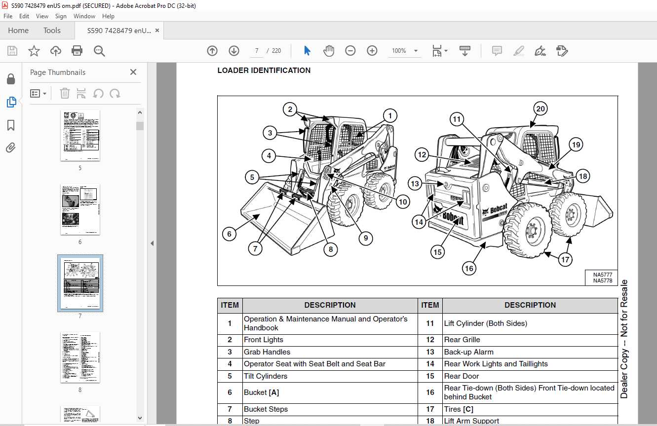 bobcat s590 parts diagram
