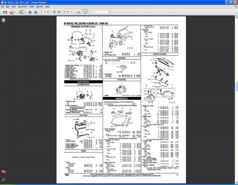 mercedes ml350 parts diagram