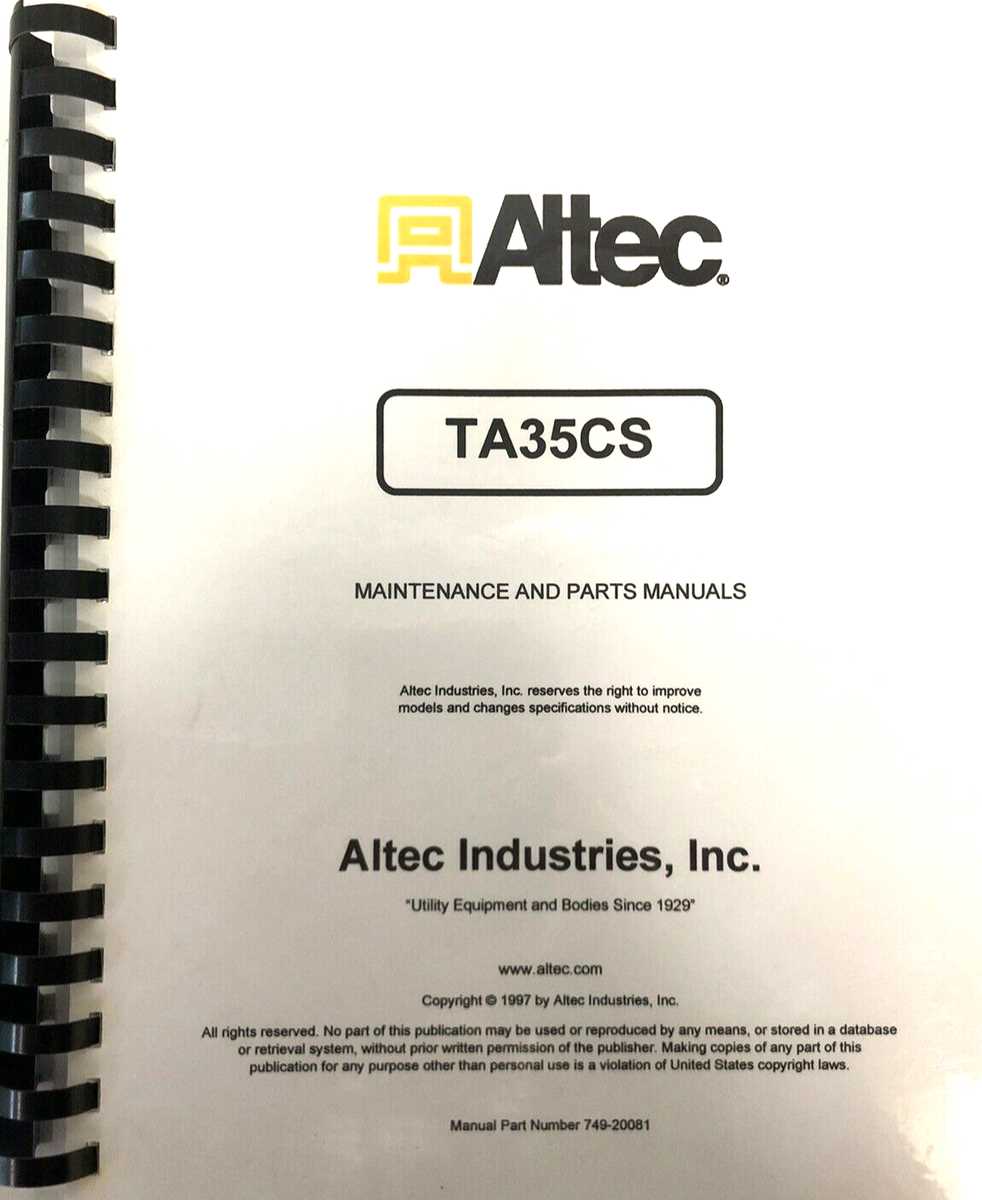 altec bucket truck parts diagram