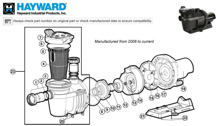 hayward northstar pump parts diagram