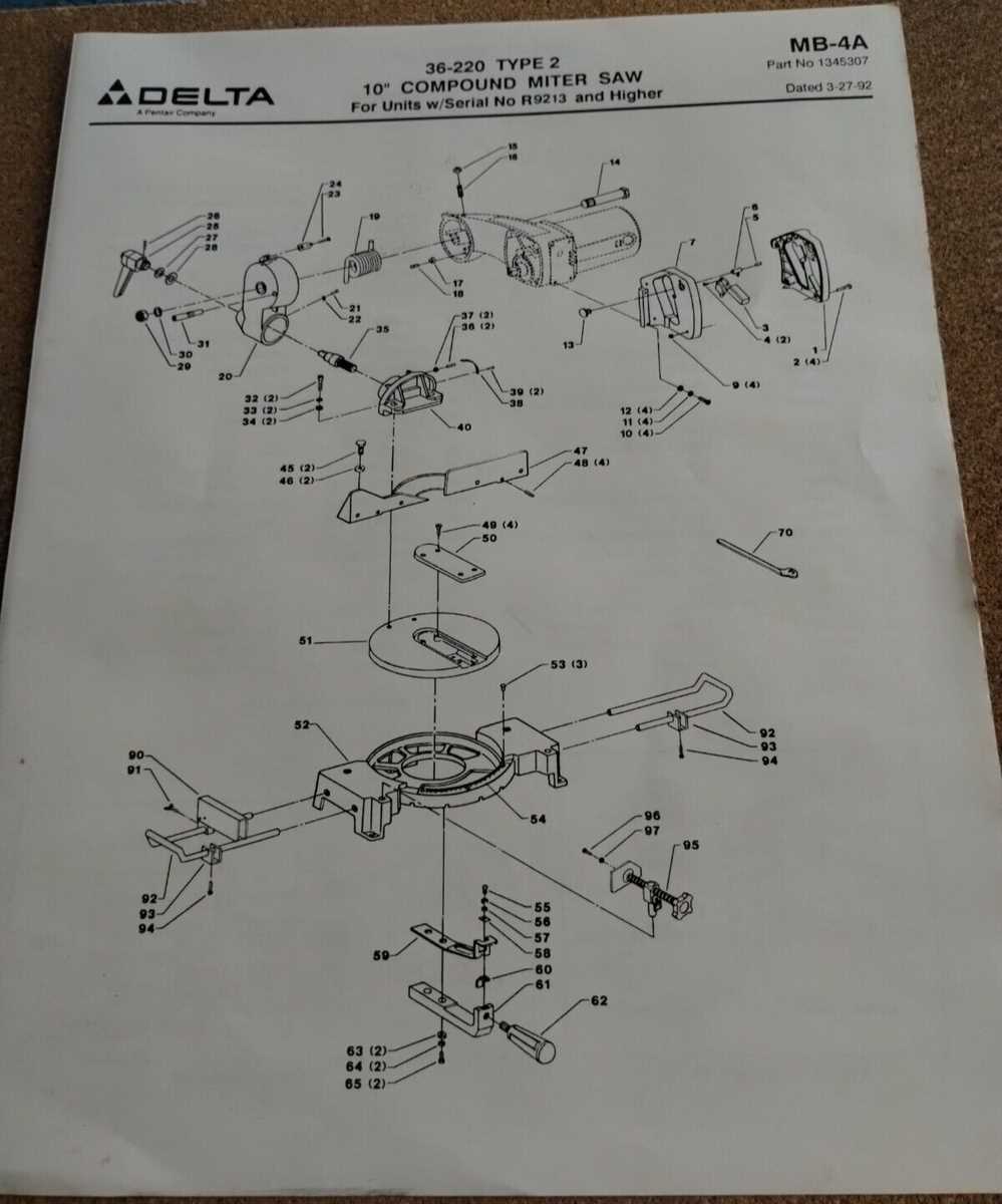 delta miter saw parts diagram