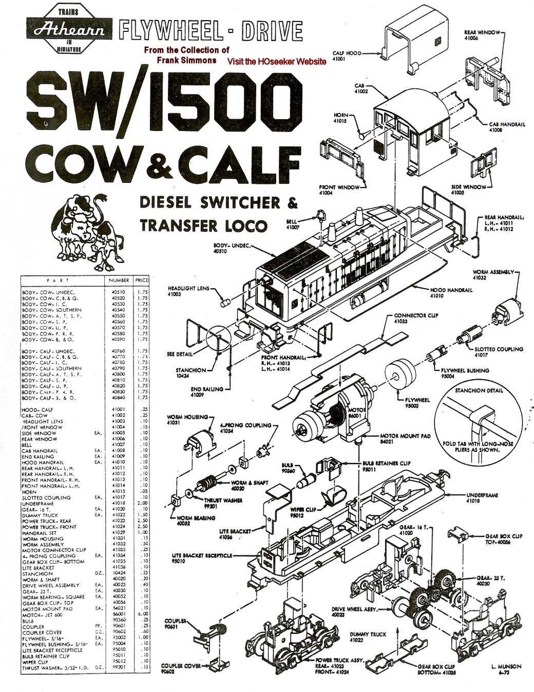 athearn locomotive parts diagram