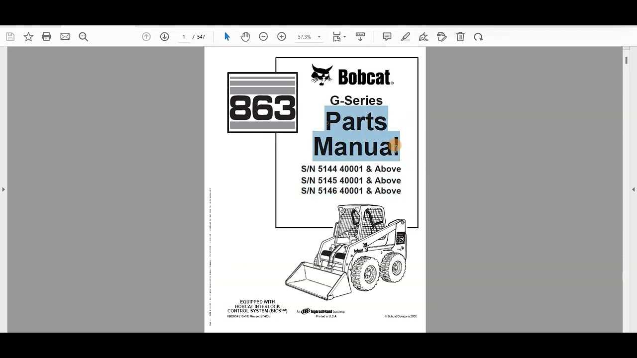 bobcat 863 parts diagram