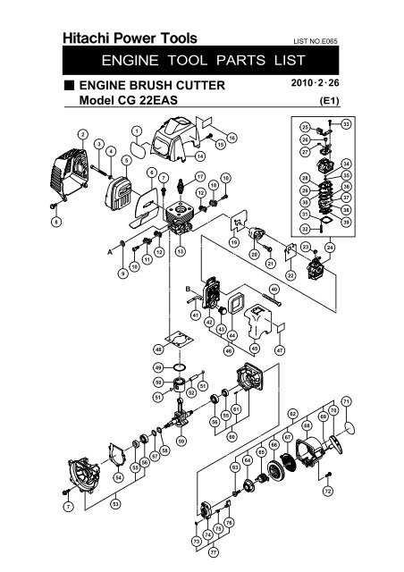 brush cutter parts diagram